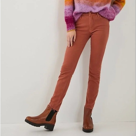 MOTHER Denim - Mother The Looker Ankle Fray‎ in Coconut Shell Terracotta Size 29